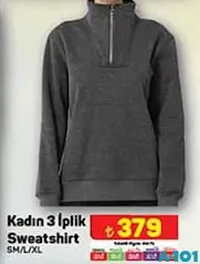 KADIN 3 İPLİK SWEATSHİRT